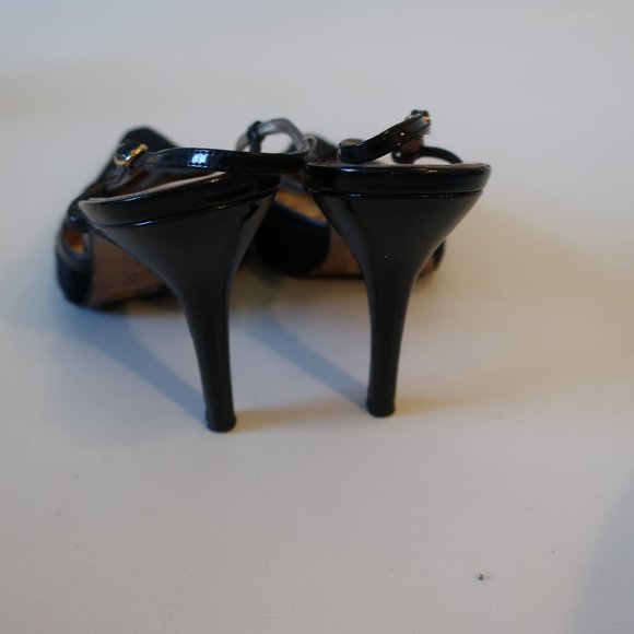 Womens D&G Dolce & Gabbana Black Pointy Leather Slingbacks 38.5 US/8.5 * - Picture 8 of 16